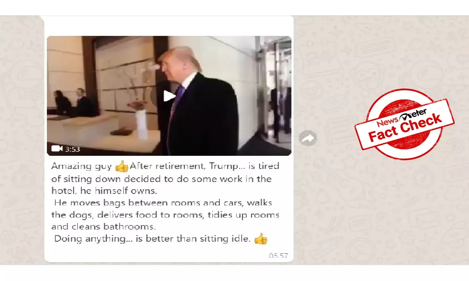 Fact Check: Video of Donald Trump working in his hotel, cleaning bathroom is from 2011