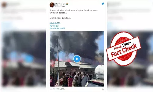 Fact Check: No fire at Zainapora temple in Kashmir, viral video shared with false claim