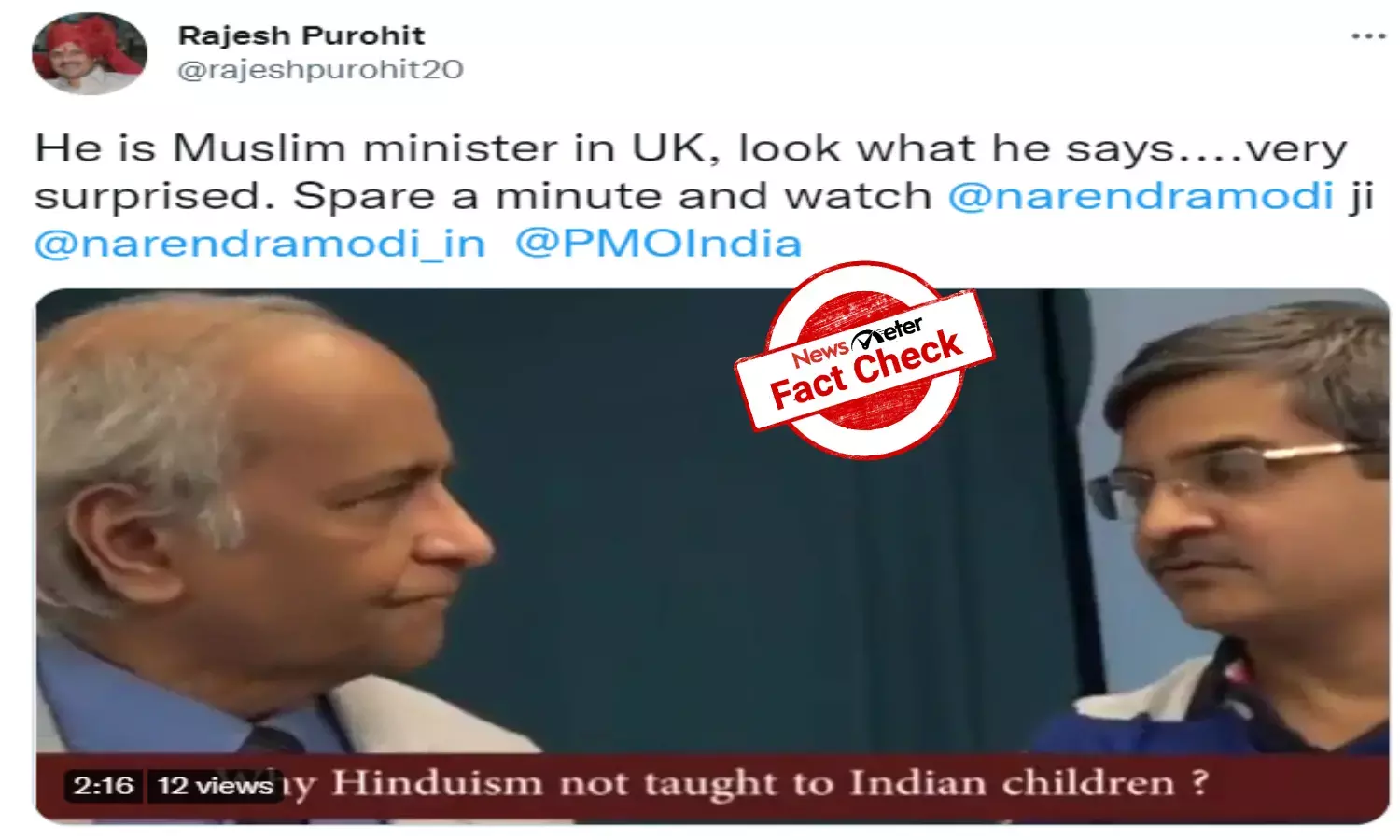 Fact Check: Man in viral video calling for introducing Hinduism in Indian schools is not UK Muslim minister