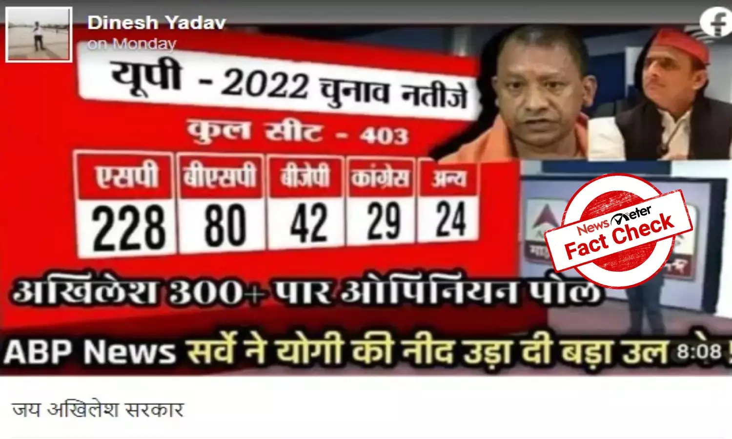 Fact check: Old ABP opinion poll passed off as 2022 projection in UP
