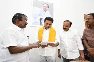 DMK MPs meet KTR, seek support on demand for NEET ban DMK MPs meet KTR, seek support on demand for NEET ban