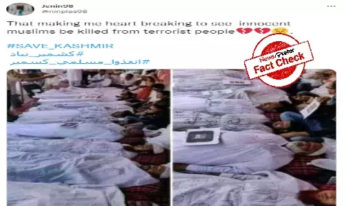 Men wearing white shrouds are staging anti CAA protest in Aurangabad, not Kashmir