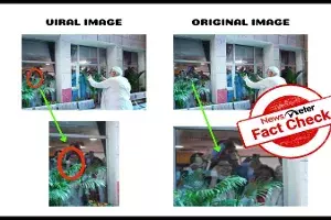 Fact Check: Morphed image shows healthcare worker making rude gesture at Modi Fact Check: Morphed image shows healthcare worker making rude gesture at Modi