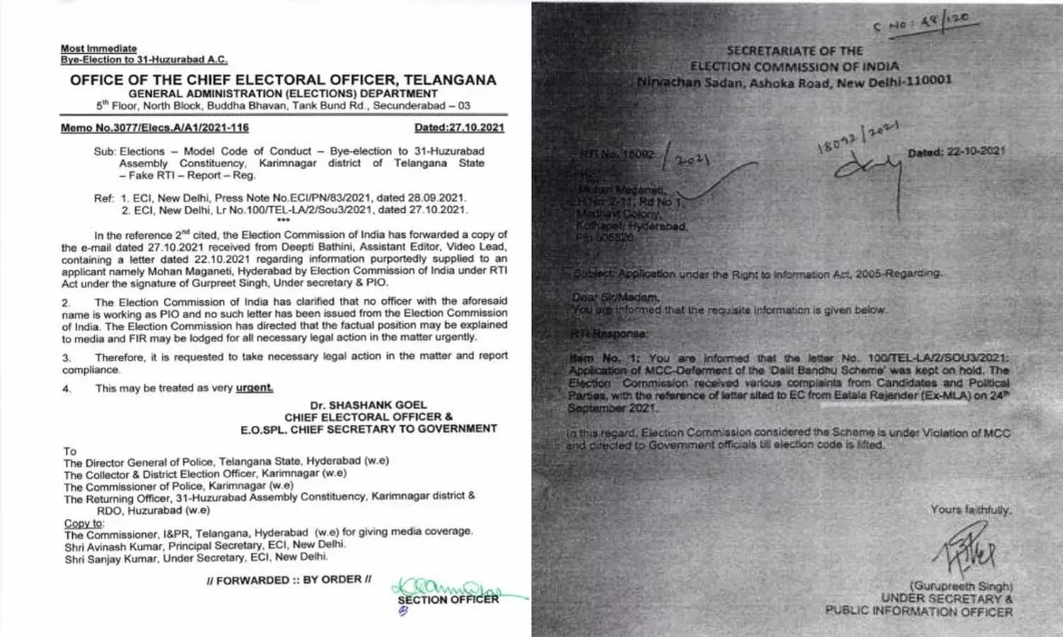 EC seeks action after fake letter claims Dalit Bandhu deferred after letter from Eatala