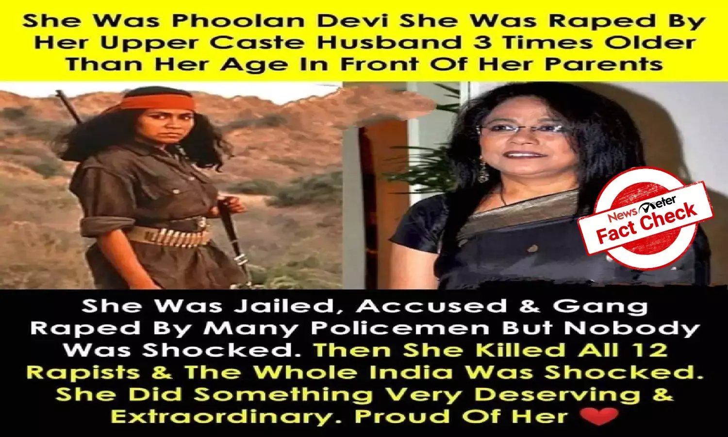 Fact Check: Woman in the viral post is not real life Phoolan Devi