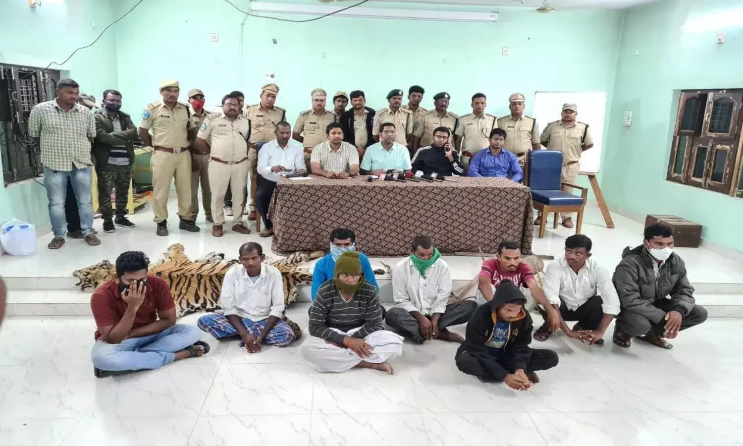 Komaram Bheem Asifabad: Tiger poaching case solved; 8 held, skin, jaws seized
