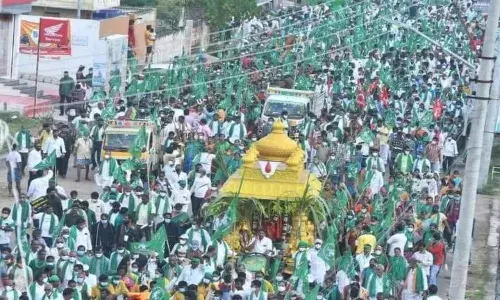 Amaravati farmers launch 45-day Maha Padayatra