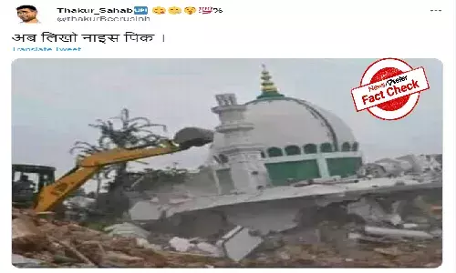 FACT CHECK: Picture of demolished mosque is from Gujarat, not Uttar Pradesh