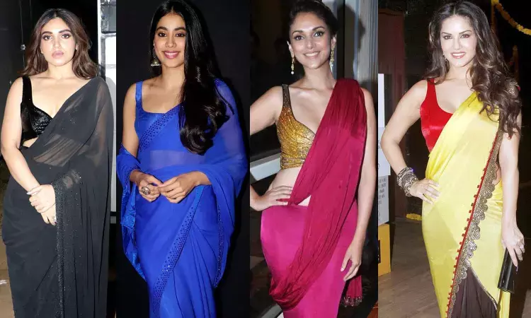 Celeb Saree Looks: 100 Hot Pics of Bollywood Actresses in Saree 2021