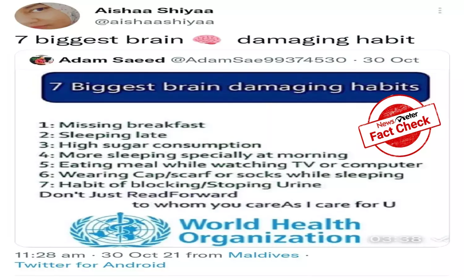 Fact Check: Did WHO list 7 biggest brain-damaging habits? Heres the truth