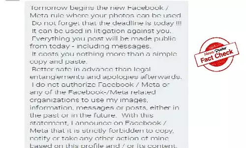 Fact Check: Meta is not changing Facebook privacy policy, viral message is false