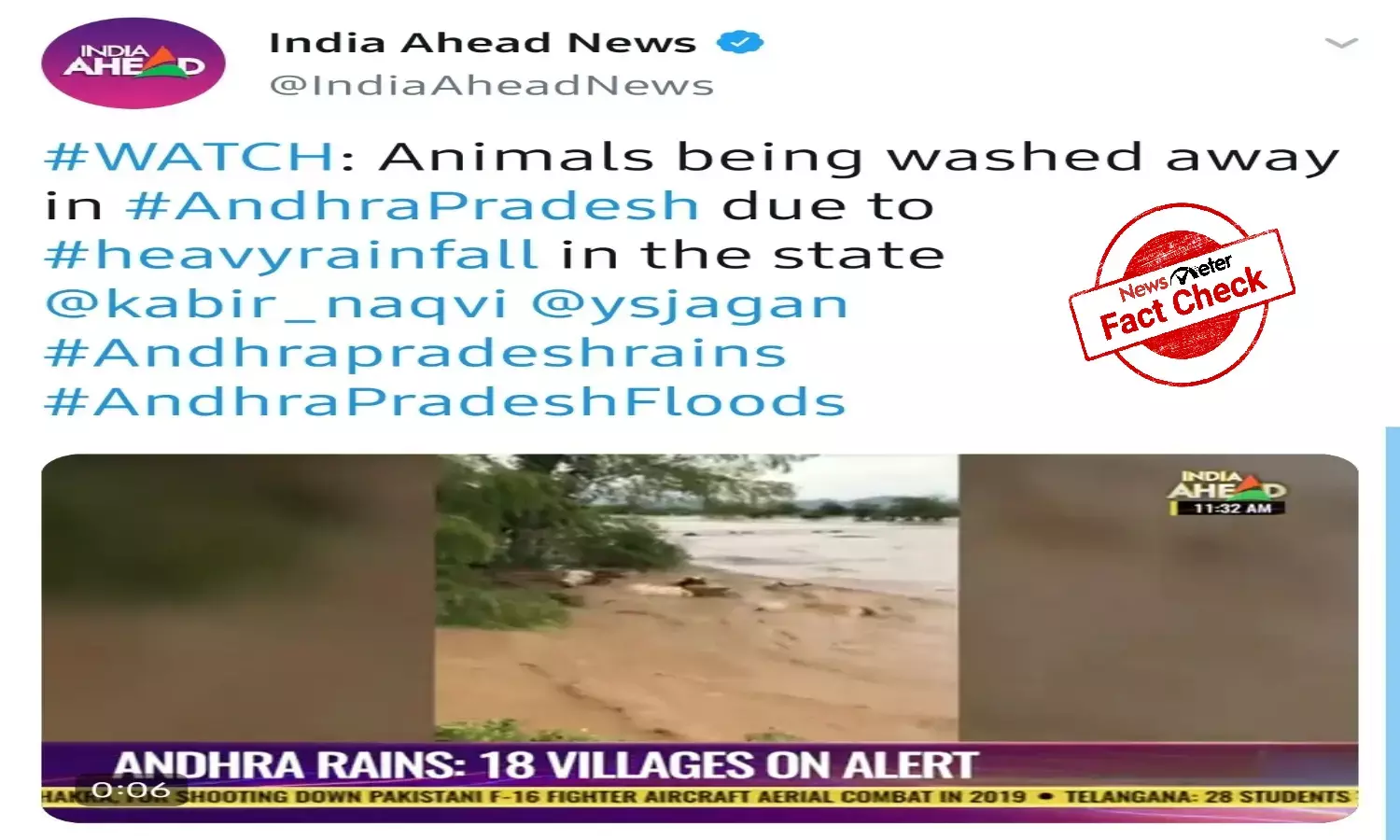 Fact Check: Video of cattle being washed away by floodwaters is from Mexico, not Andhra Pradesh