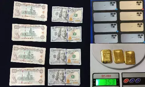 Customs officials seize foreign currency, Iphones, gold at RGIA