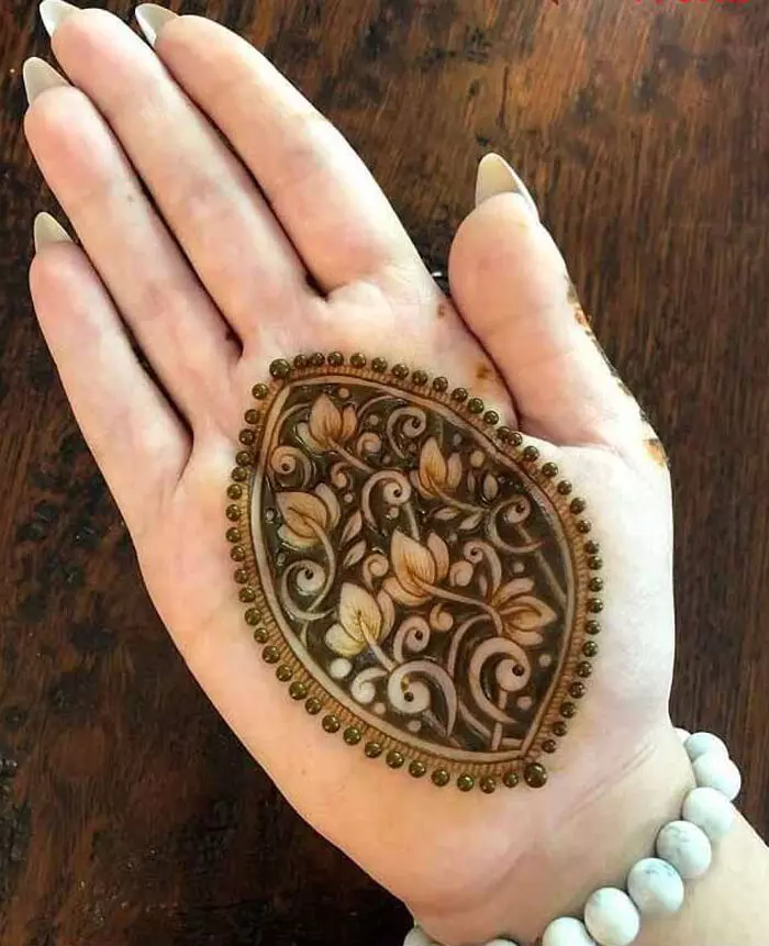 309193 indian lotus palm henna