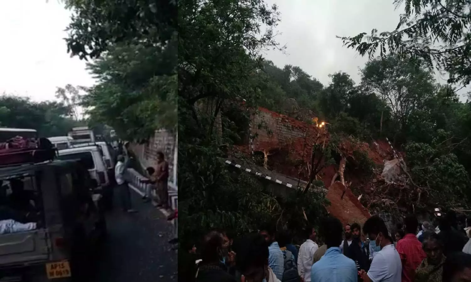 Tirumala Ghat road closed after landslides; several vehicles stranded