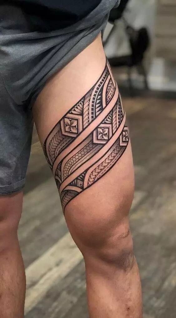 Hawaiian Tribal Tattoos Ca Polynesian Leg Tattoos  Imágenes españoles