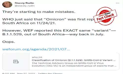 FACT CHECK: World Economic Forum did not report on Omicron variant in July
