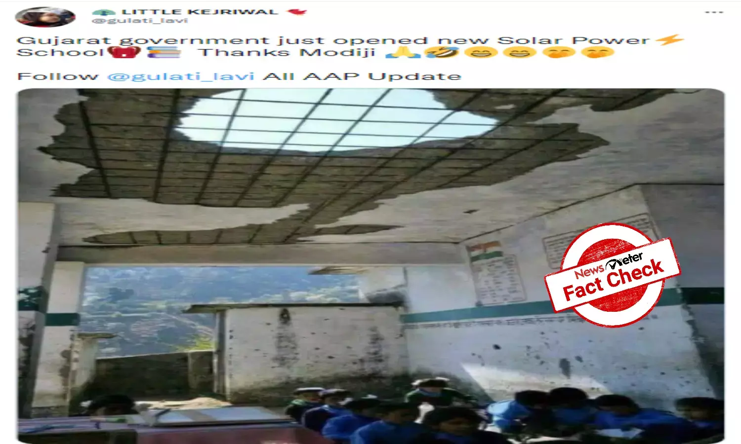 FACT CHECK: School with broken ceiling is in Uttarakhand, not Gujarat