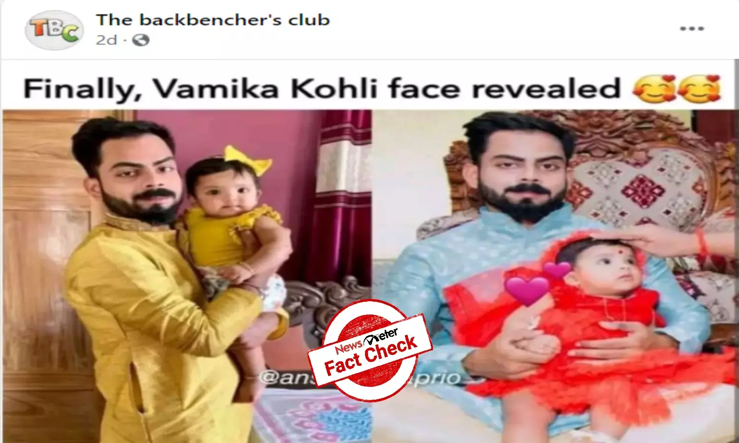 Fact Check: Are these first photos of Virat Kohli revealing daughter Vamikas face?
