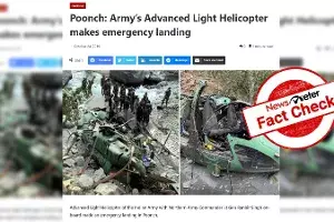 Fact Check: Pictures of 2019 Poonch crashlanding shared as chopper crash in Coonoor Fact Check: Pictures of 2019 Poonch crashlanding shared as chopper crash in Coonoor