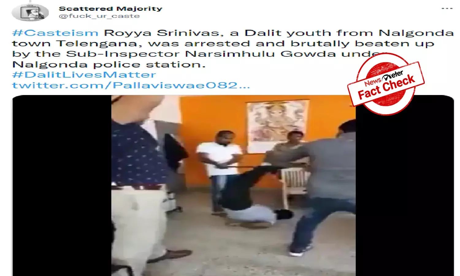 Fact Check: 2019 video from Bangalore falsely claims to show Dalit youth being tortured in Nalgonda