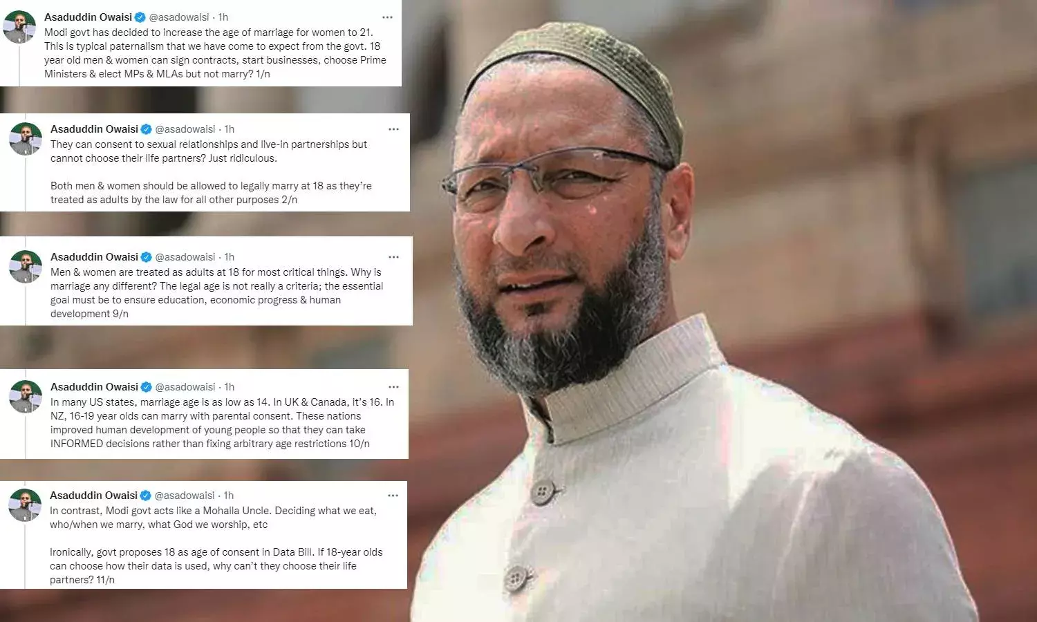 Modi acting like mohalla uncle by raising womens marriage age: Owaisi