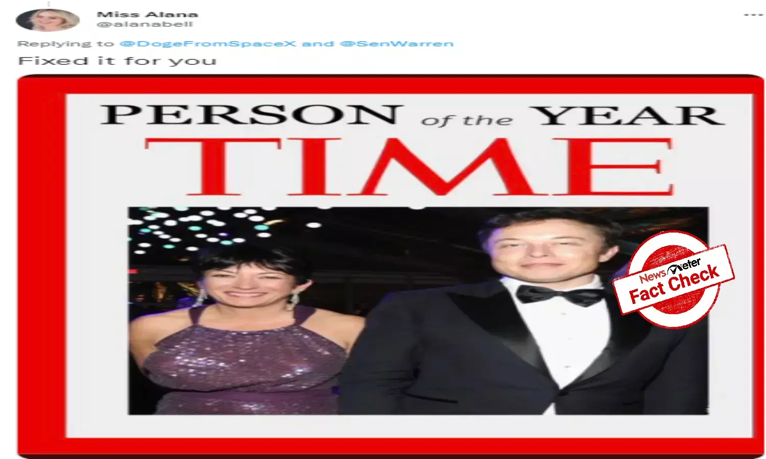 Fact Check: Only Elon Musk named Times Person of the Year, not Ghislaine Maxwell