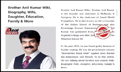 Fact Check: Evangelist Anil Kumar confused with former McKinsey partner Anil Kumar