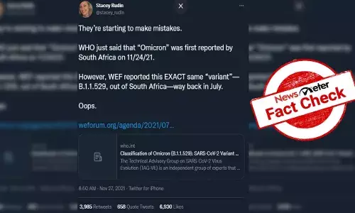 Fact Check: World Economic Forum did not report the Omicron variant in July
