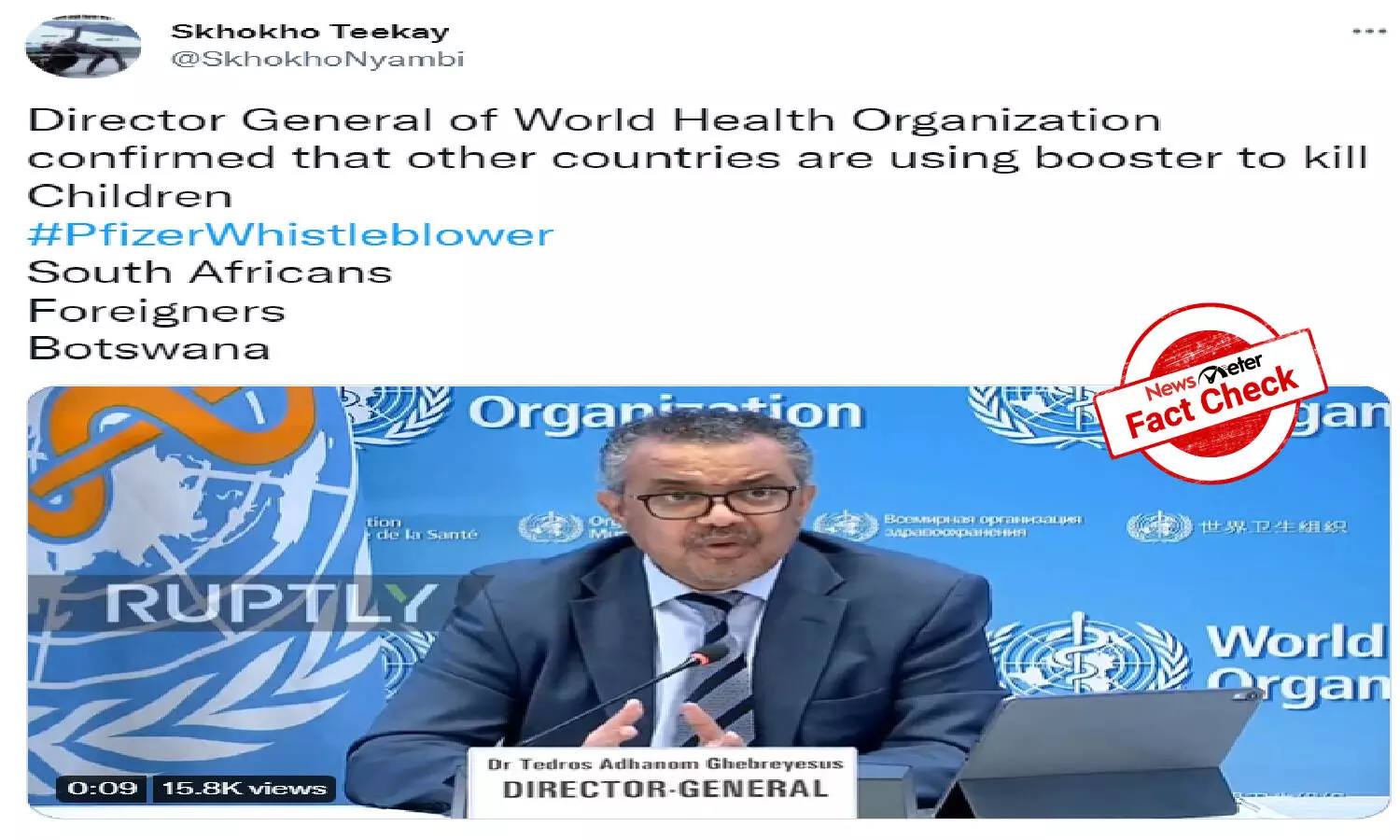 World Health Organization DG didnt say vaccines kill children