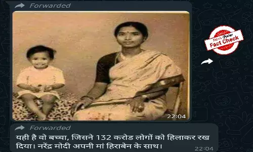 Fact Check: Child in viral image is not PM Modi