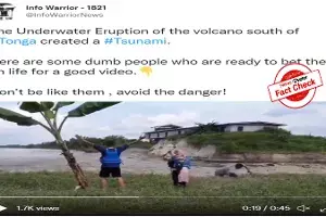 Video of people filming amid tsunami is not from Tonga Video of people filming amid tsunami is not from Tonga