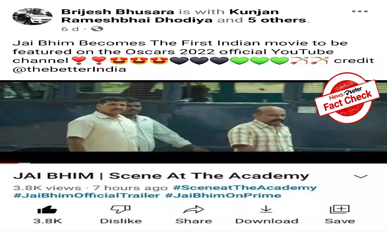 Fact Check: Jai Bhim is not the first Indian movie to be featured on Oscars YouTube channel