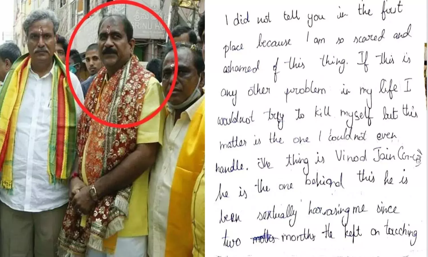 14YO girl names TDP leader Vinod Jain in suicide note, alleges sexual harassment