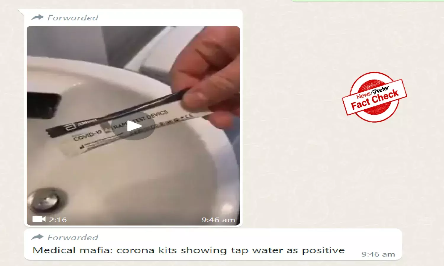 Covid-19 test kit turning positive under tap water is due to wrong usage