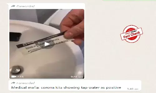 Covid-19 test kit turning positive under tap water is due to wrong usage