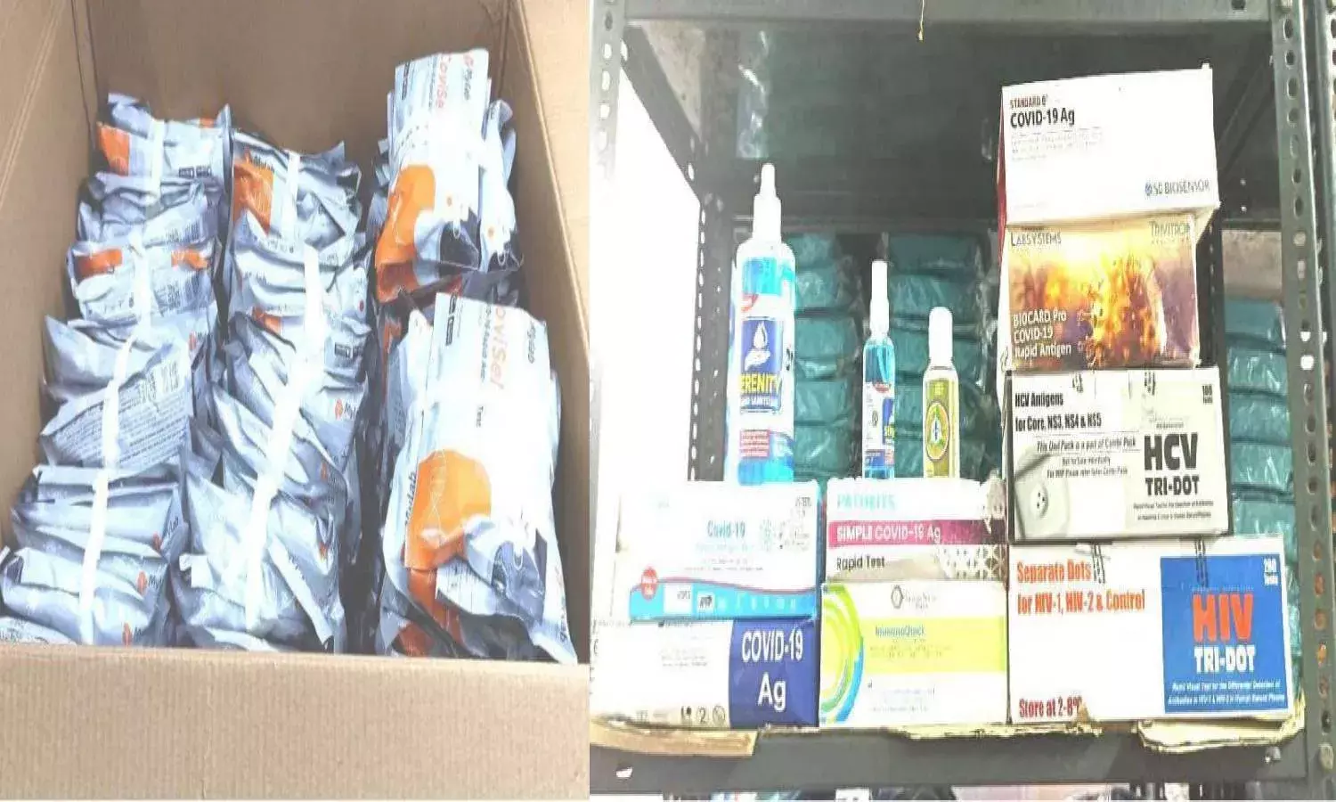 Spurious sanitizers, COVID -19 test kits worth Rs 37L seized in Krishna