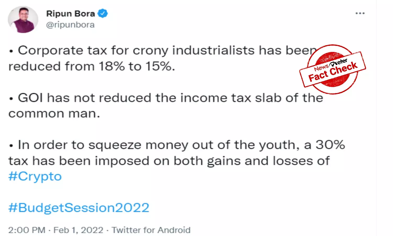 Fact Check: Centre didnt propose to slash corporate tax in budget