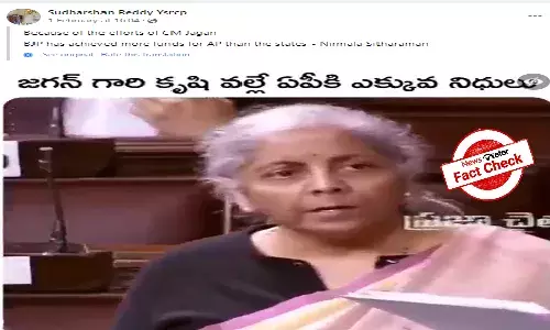 Fact Check: Nirmala Sitharaman did not say AP received more funds due to Jagans efforts