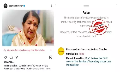 Lata Mangeshkar death:  Netizens call out Instagram for flagging authentic news as `fake news
