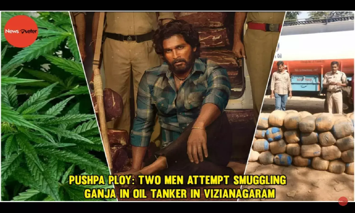 Pushpa ploy: Two men attempt smuggling ganja in oil tanker in Vizianagaram