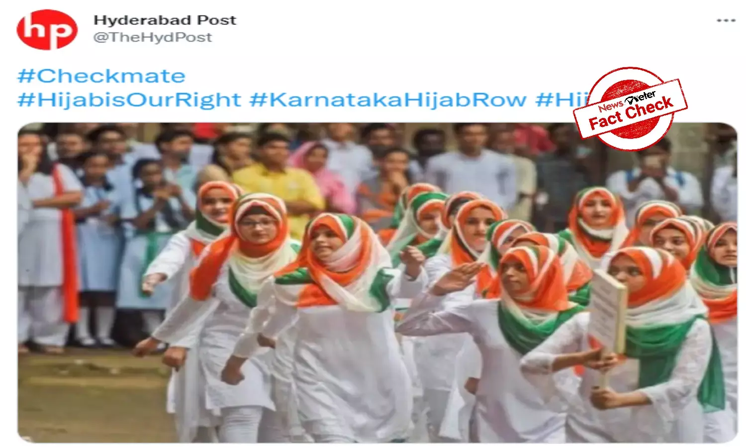 Fact Check: Photos of women in Tricolor headscarves is not from Karnataka