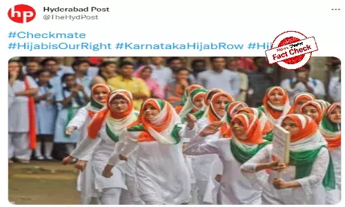 Fact Check: Photos of women in Tricolor headscarves is not from Karnataka