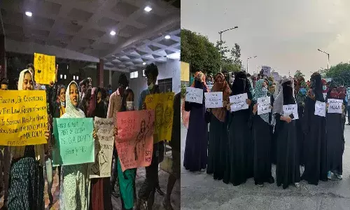 UoH, MANUU students launch protests in Hyderabad over Ktaka hijab controversy