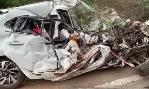 4 of family killed in Mulugu after their car rams into RTC bus