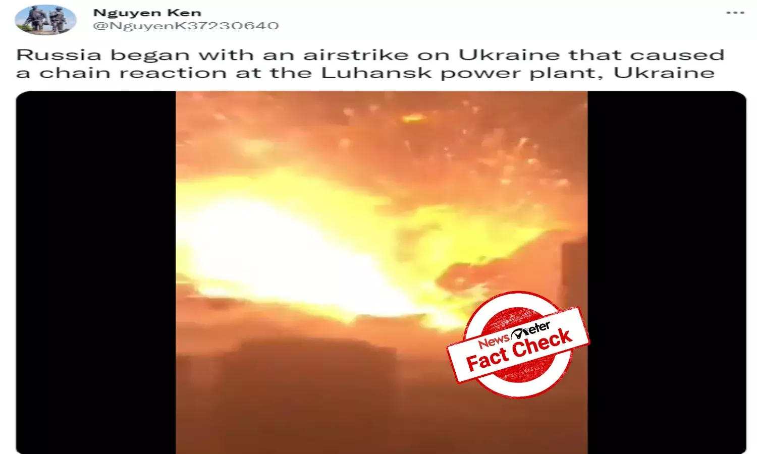 Fact Check: 2015 video of explosion in Chinese warehouse shared as Russian attack on Ukraine power plant