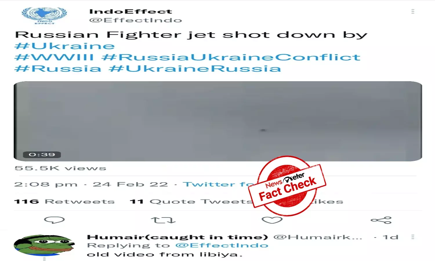 Fact Check: 2011 video of Libyan rebels shooting down jet linked to ongoing Ukraine-Russia conflict