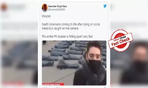 Fact Check: Climate change protest video passed off as Indian reporters faking deaths of Ukrainians