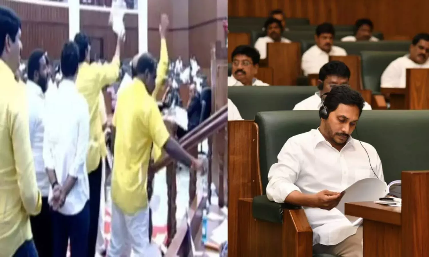 Messy start to AP budget session, TDP leaders tear copies of Governors speech