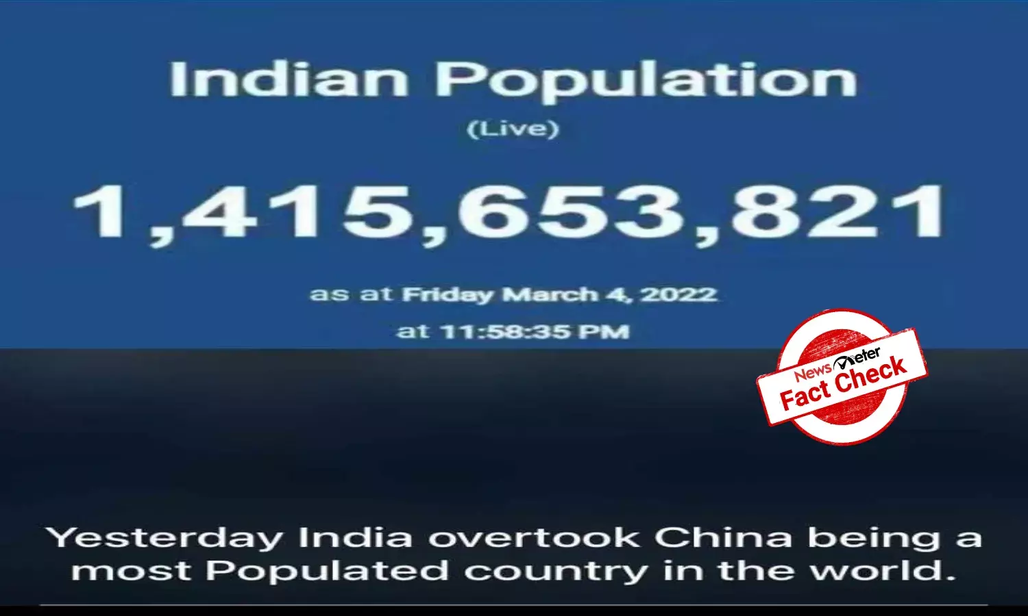 India has not surpassed China to become worlds most populous country